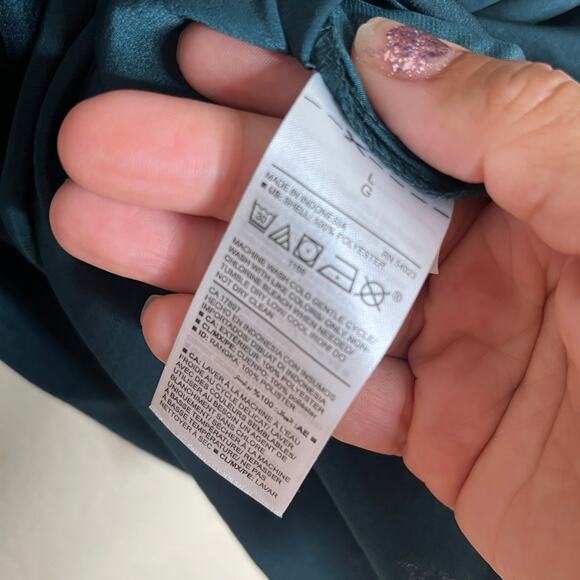 Old Navy Women's V-Neck Balloon Sleeve Blouse Bottle Blue Size Large - Picture 4 of 5